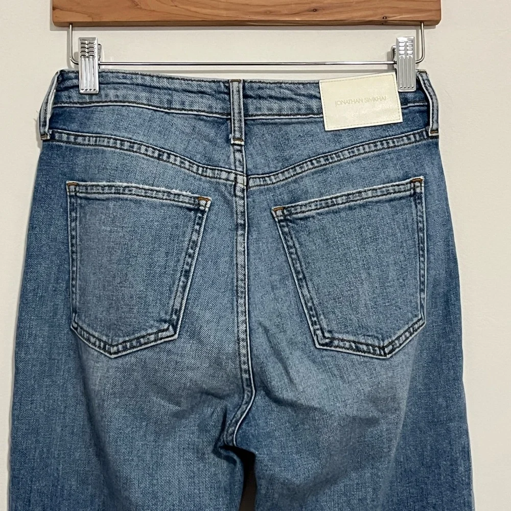 Jonathan Simkhai Womens  River Cayucas High-Rise Straight Jean, Blue